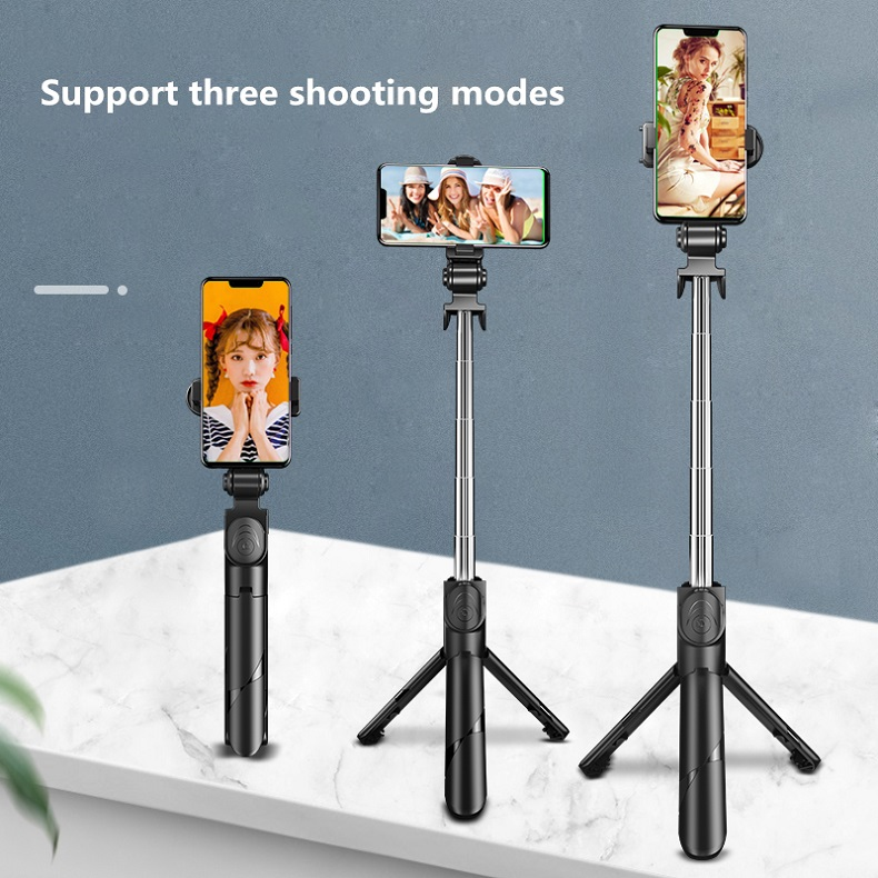 3 In 1 Tripod Bluetooth Selfie Stick with Fill Light for Smartphone Lilac Milo