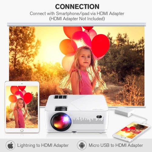 LCD Video Projector with Carrying Case HD Projector Mini Projector Teal Simba