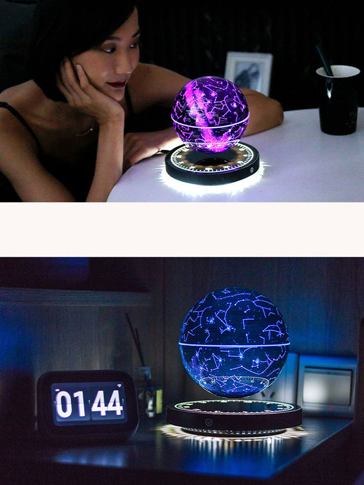 Magnetic Levitation Moon Table Lamp RGB Floating Ball Lamp Night Light Lilac Milo