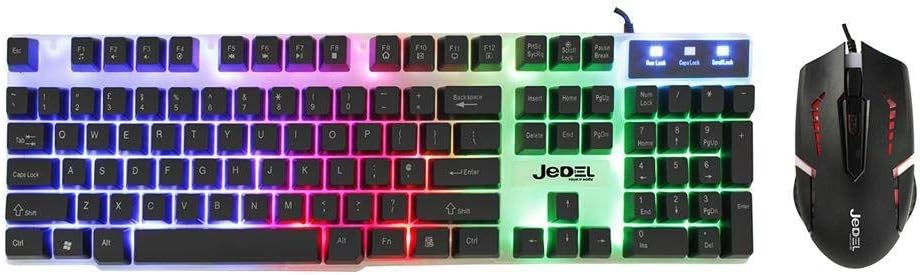 Jedel GK100 White Gaming Keyboard and Mouse Bundle Scarlet Ares