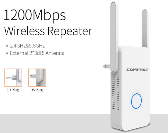 1200Mbps Extender Antenna Router Booster  WiFi Extender Repeater Teal Simba