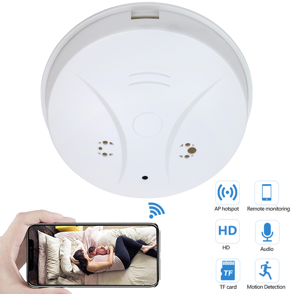 1080P HD WiFi Night Version Smoke Detector Hidden Spy Camera Lilac Milo