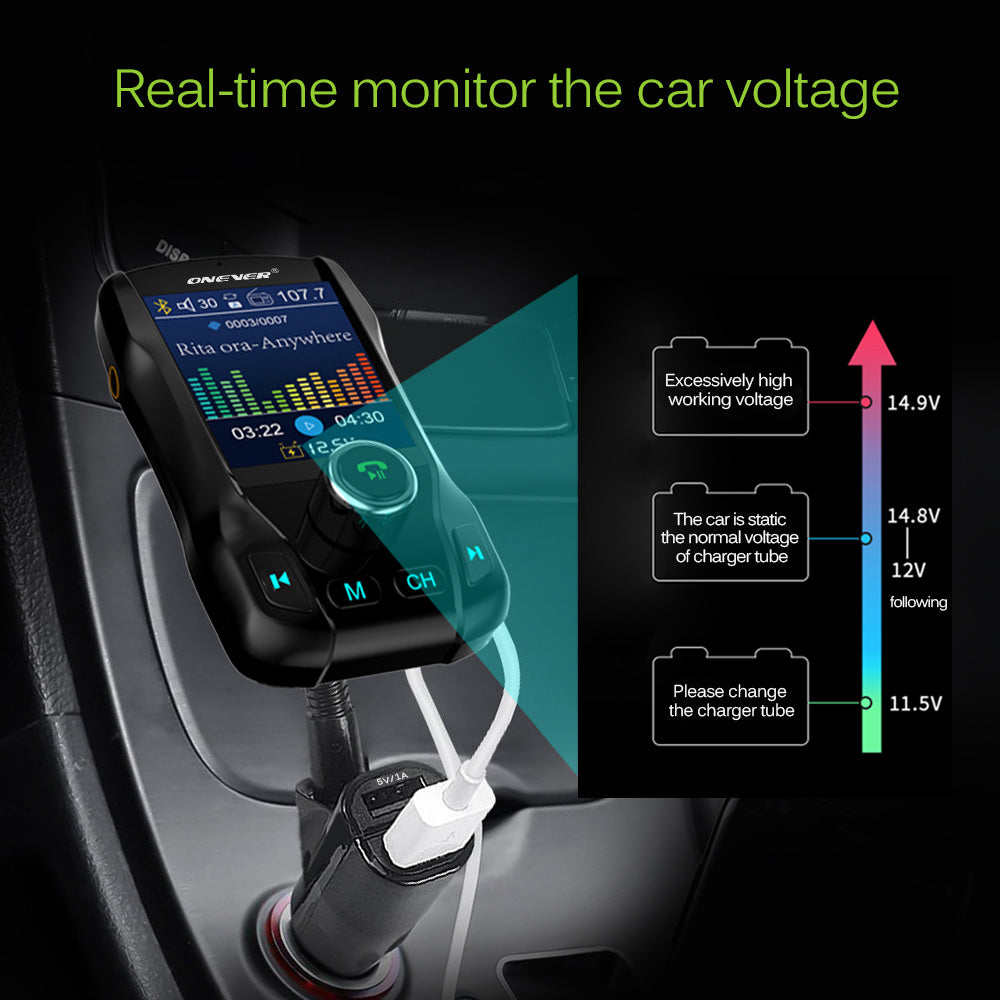 Bluetooth FM Transmitter for Car Bluetooth V3.0 Teal Simba