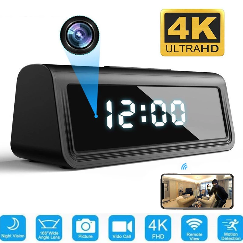 4K Wifi Secret Clock Micro Camera Security Camera IR Night Vision Teal Simba