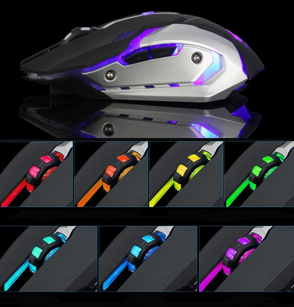 Ninja Dragon Stealth 7 Wireless Silent LED Gaming Mouse Yellow Pandora