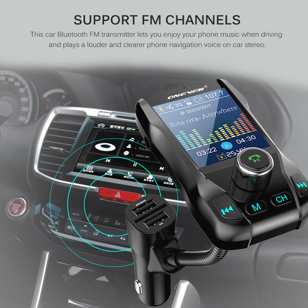 Bluetooth FM Transmitter for Car Bluetooth V3.0 Teal Simba