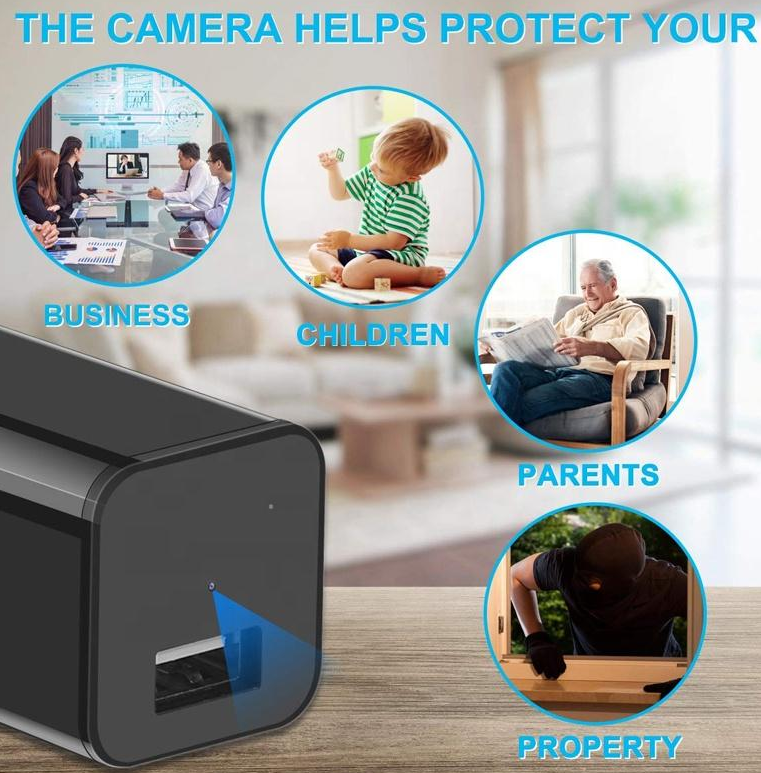 1080P Nanny Cam Spy Camera Charger Hidden Camera Lilac Milo