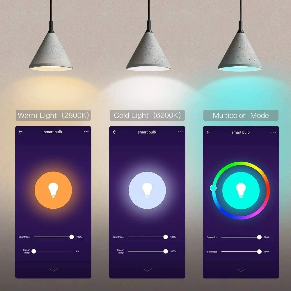 Smart Bulb E26 Wifi Light Compatible with Tuya Alexa Google Assistant Teal Simba