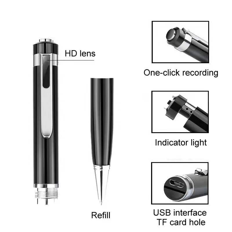 1080P Mini Hidden Camera Portable Pocket Pen Spy Camera Lilac Milo