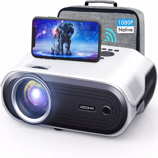 1080P 4K 8000L Full HD Projector with WiFi and Bluetooth Lilac Milo