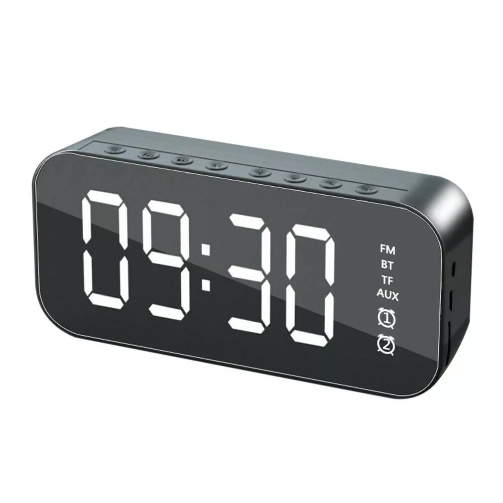 LED Display Alarm Clock Wireless Bluetooth Speakers Teal Simba