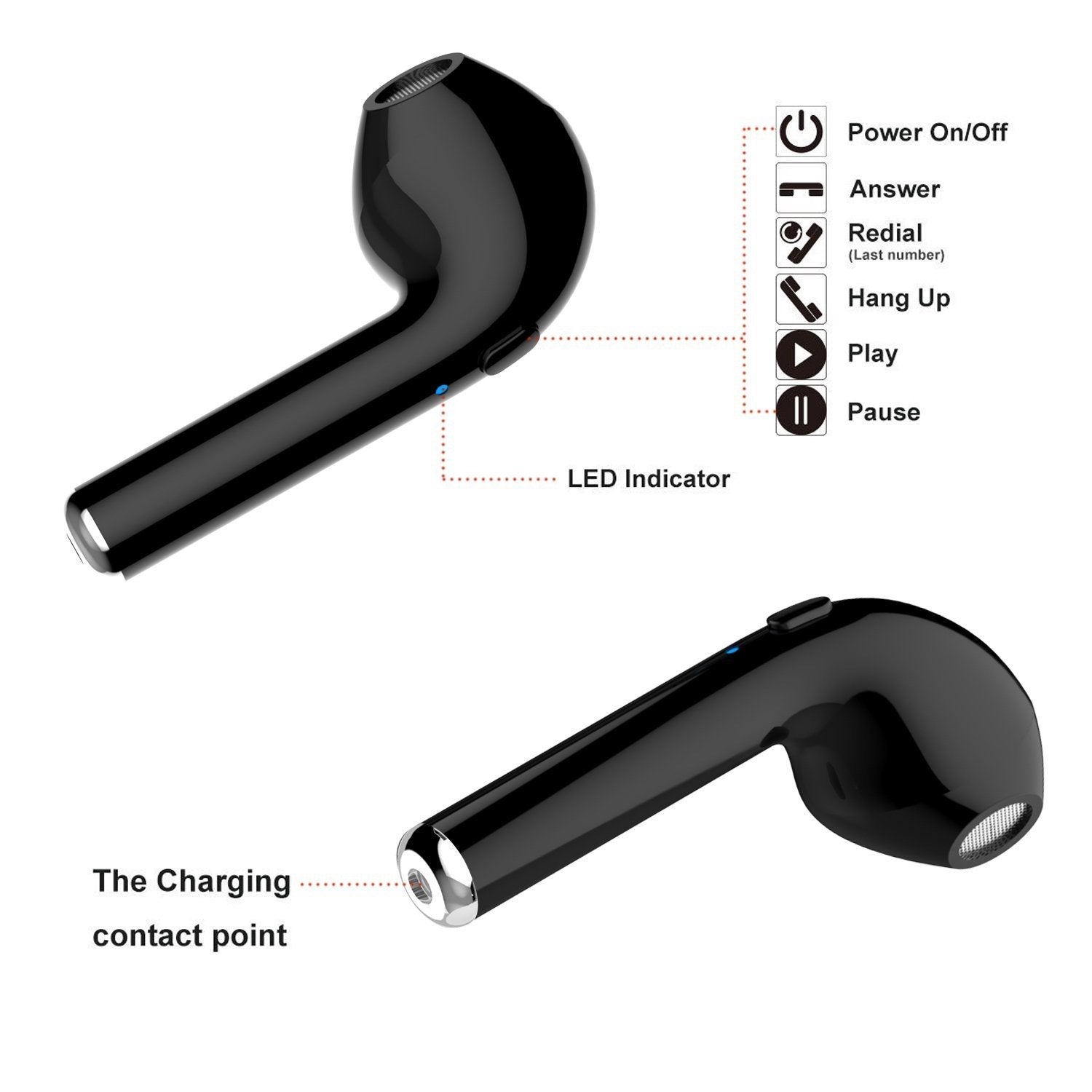 Dual Chamber Wireless Bluetooth Earphones With Charging Box Salmon Lucky