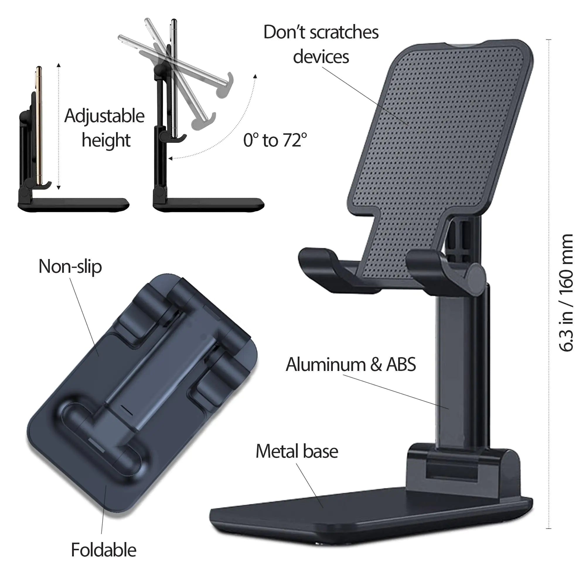 Adjustable Universal Tablet Stand Desktop Holder Mount Mobile Phone iPad iPhone sacodise.com