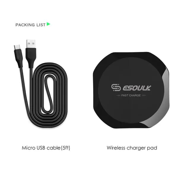 Esoulk QI Certified 10W Wireless Charging Fast Charger Pad sacodise.com