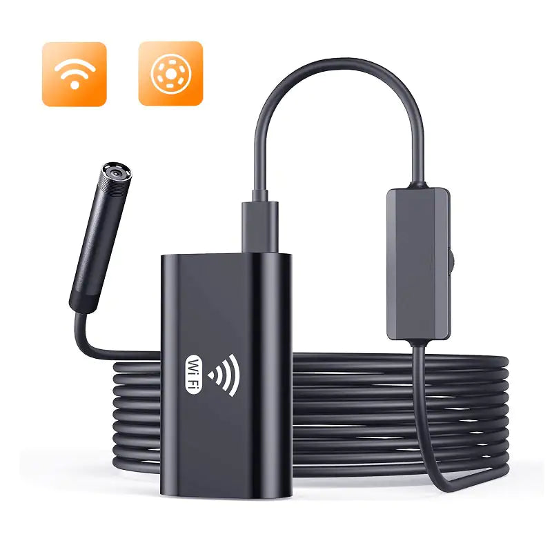 Wifi 6.5ft Endoscope Camera HD720P 8mm Lens USB Camera Cable Wireless Inspection Borescope sacodise.com