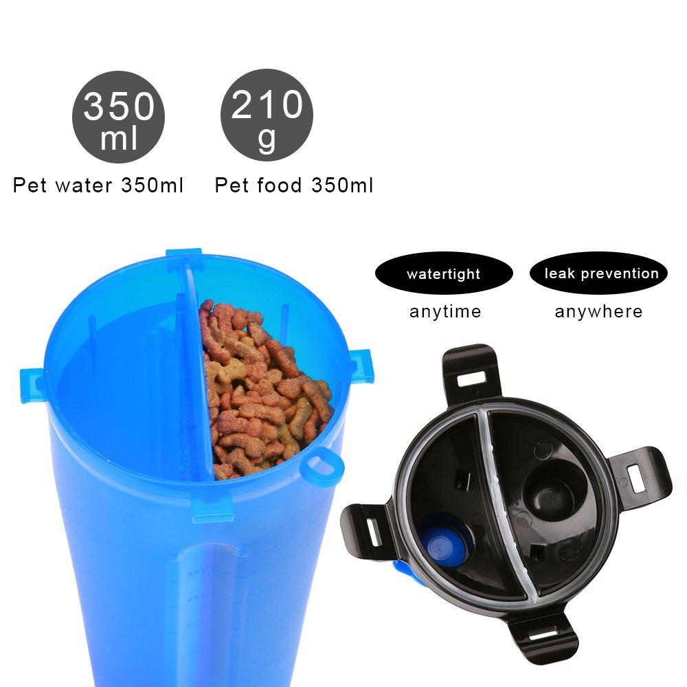 2 in 1 Dog Drinking Water Bottle with Bowls Tan Cress