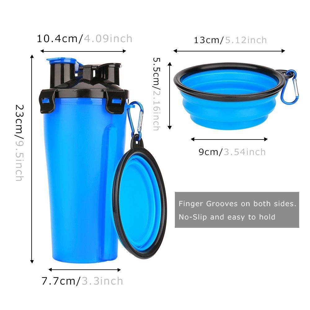 2 in 1 Dog Drinking Water Bottle with Bowls Tan Cress