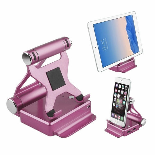 Podium Style Stand With Extended Battery Up To 200% For iPad, iPhone Salmon Lucky