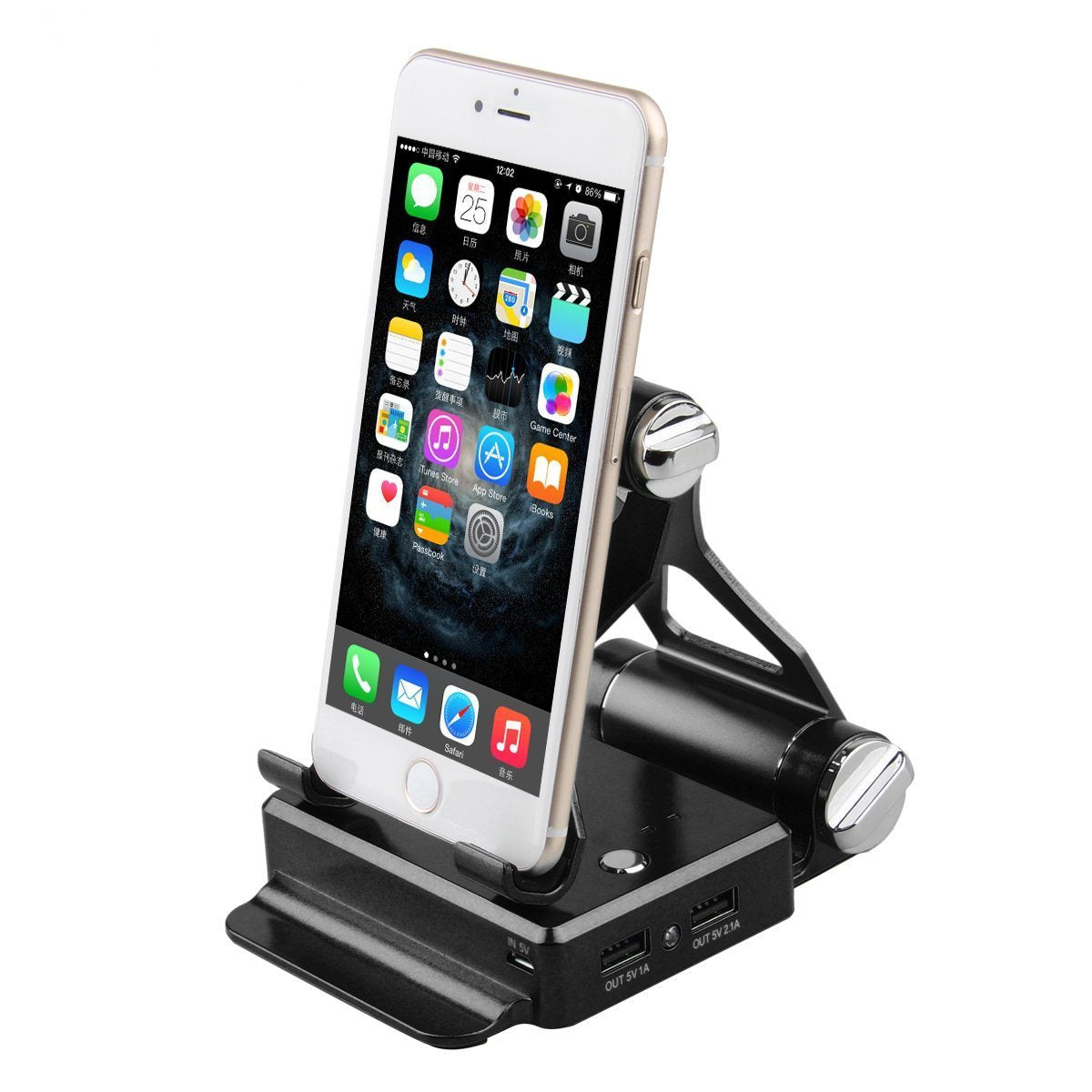 Podium Style Stand With Extended Battery Up To 200% For iPad, iPhone Salmon Lucky