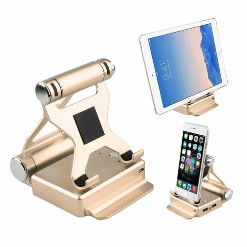 Podium Style Stand With Extended Battery Up To 200% For iPad, iPhone Salmon Lucky