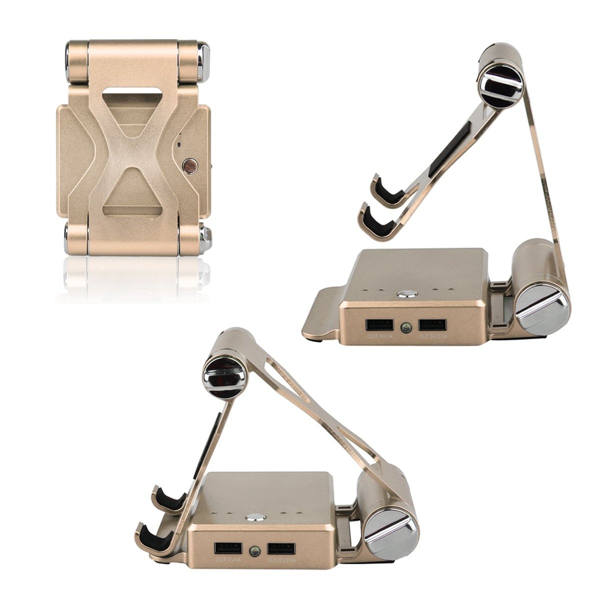 Podium Style Stand With Extended Battery Up To 200% For iPad, iPhone Salmon Lucky