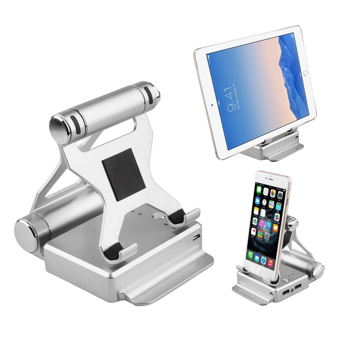 Podium Style Stand With Extended Battery Up To 200% For iPad, iPhone Salmon Lucky