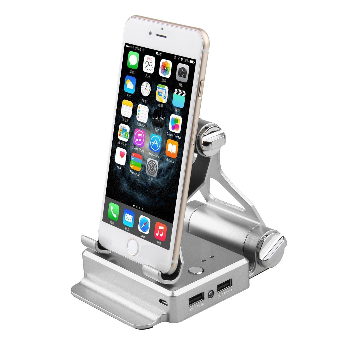 Podium Style Stand With Extended Battery Up To 200% For iPad, iPhone Salmon Lucky