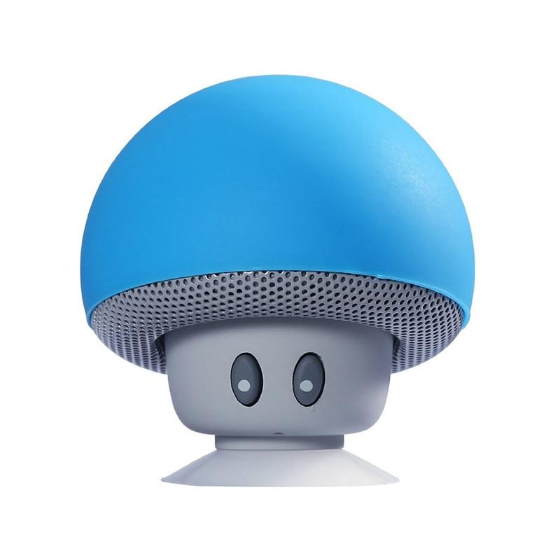 Portable Wireless Mushroom Bluetooth Speakers with Built-in Mic and Yellow Pandora