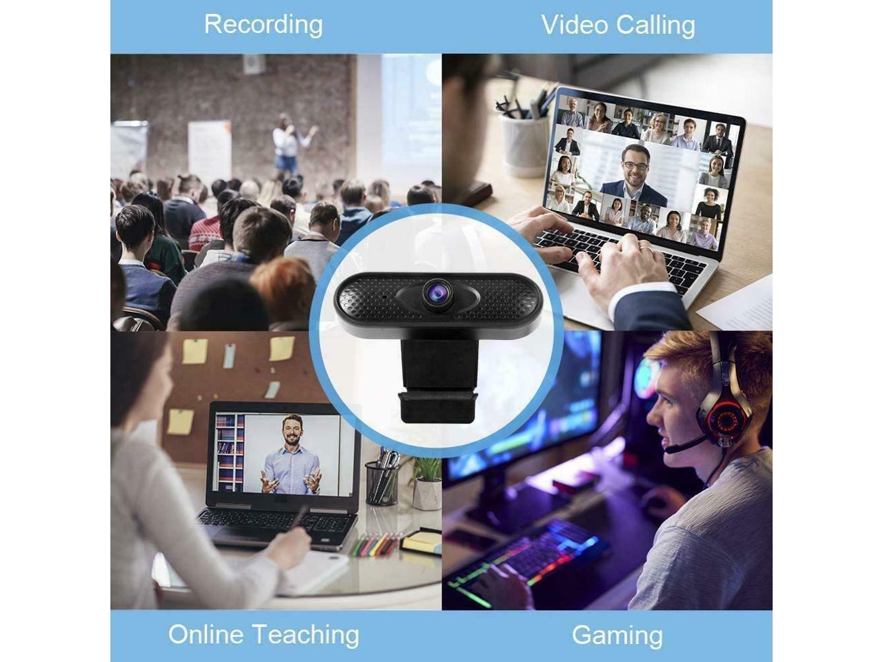 DT 1080P Full HD Webcam with Built-in Microphone for PC/Mac Fuchsia Electra