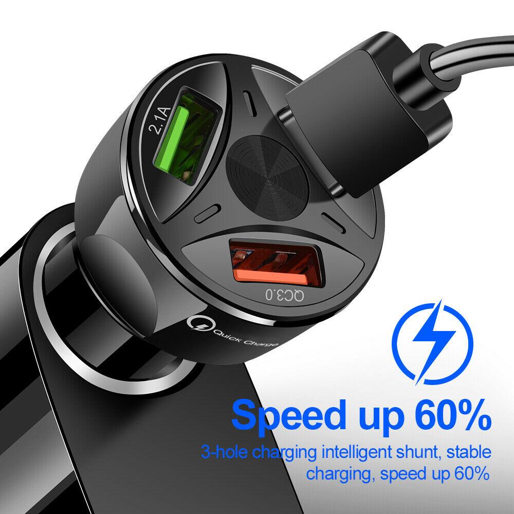 LED Fast Car Charger with USB C Android Cable Combo Fuchsia Electra