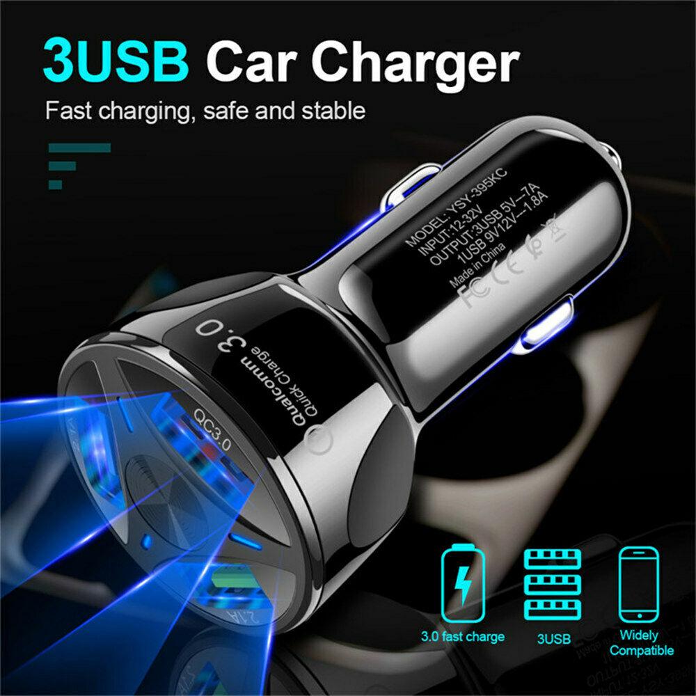 LED Fast Car Charger with USB C Android Cable Combo Fuchsia Electra