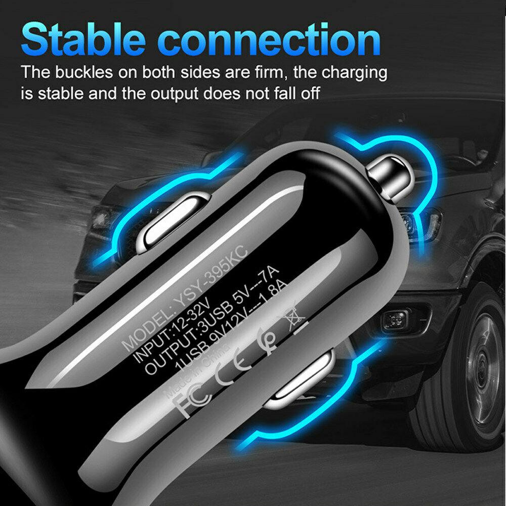 LED Fast Car Charger with USB C Android Cable Combo Fuchsia Electra